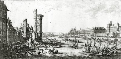 The Palais du Louvre and the Tour de Nesle, engraved by Perelle by Israël Silvestre the Younger